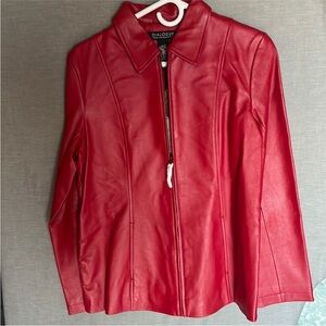 Dialogue Women's Red Leather Jacket (S)